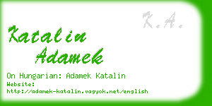 katalin adamek business card